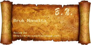 Bruk Nanetta névjegykártya